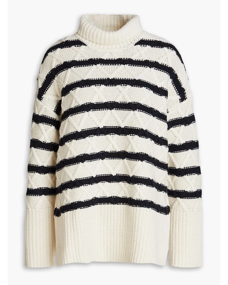 Samsøe & Samsøe Striped wool-blend turtleneck sweater - White White