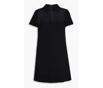 Point d'esprit-trimmed cady mini dress - Black