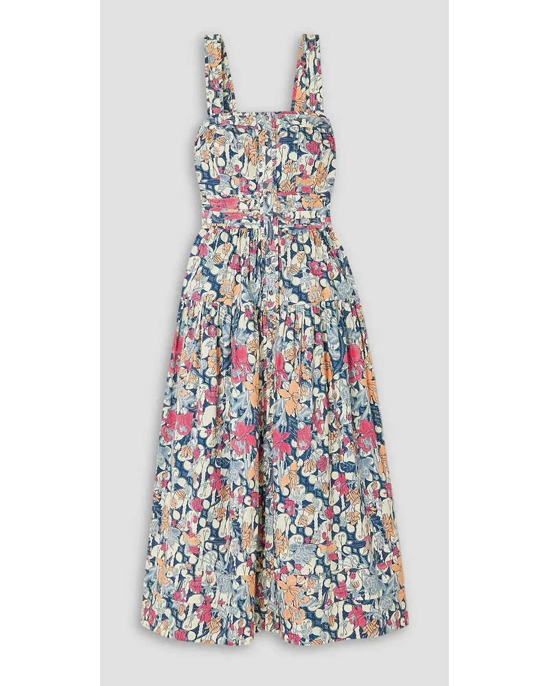 Ulla Johnson Isabel floral-print cotton-poplin midi dress - White White