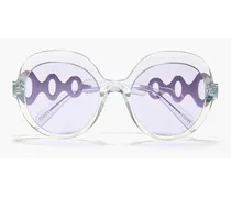 Round-frame acetate sunglasses - Purple