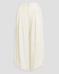 Etro Metallic silk-blend jacquard culottes - White White