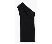 Roxanie one-shoulder fil coupé chiffon mini dress - Black