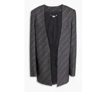 Metallic striped wool-blend blazer - Gray