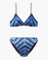 Oséree Safari metallic stretch-jacquard bikini - Blue Blue