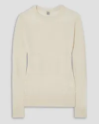 Totême Paneled cotton and cashmere-blend sweater - White White