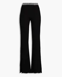 Missoni Ribbed silk-blend flared pants - Black Black