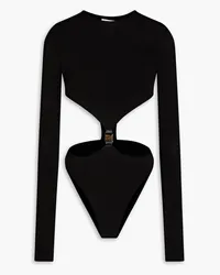 MATÉRIEL Cutout hook-detailed jersey bodysuit - Black Black