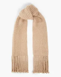 Joseph Brushed ribbed mohair-blend scarf - Neutral Neutral