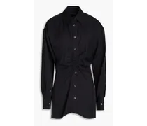 Ruched twill shirt - Black