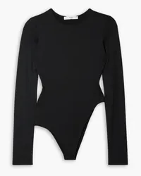 tibi Asymmetric stretch-jersey bodysuit - Black Black