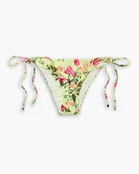 Pat Bo Tula floral-print low-rise bikini briefs - Yellow Yellow