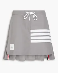 Thom Browne Pleated striped shell mini skirt - Gray Gray