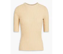 Ribbed-knit top - Neutral