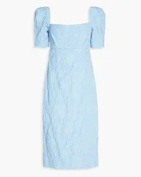 Oscar de la Renta Cotton-blend jacquard dress - Blue Blue