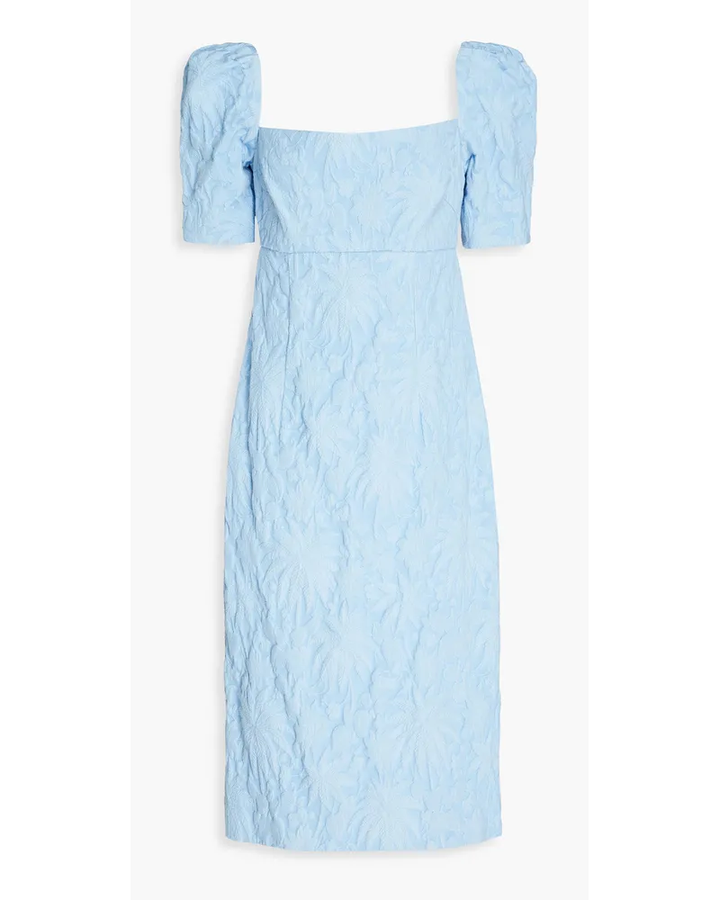 Oscar de la Renta Cotton-blend jacquard dress - Blue Blue