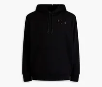 Appliquéd French cotton-terry hoodie - Black