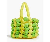Knotted two-tone shell bucket bag - Yellow