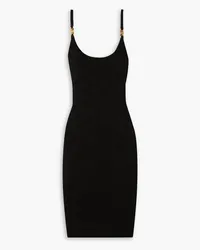 Versace Embellished jacquard-knit mini dress - Black Black