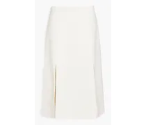 Wool-felt midi skirt - White