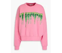 Printed cotton-fleece sweatshirt - Pink