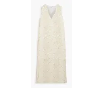 Connery snake-print silk midi dress - Neutral