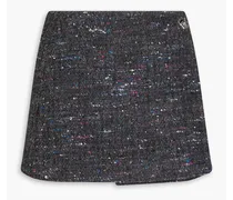 Donegal wool-blend bouclé mini wrap skirt - Gray