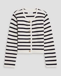 Derek Lam Striped ribbed wool-blend cardigan - White White