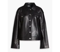 Jean leather jacket - Black