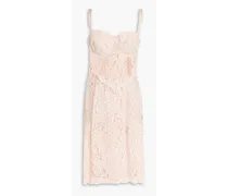 Cotton-blend corded lace dress - Pink