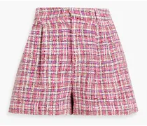 Alice Olivia - Conry pleated bouclé-tweed shorts - Pink