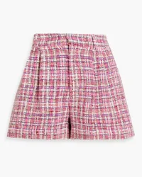 Alice + Olivia Alice Olivia - Conry pleated bouclé-tweed shorts - Pink Pink