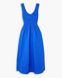 Proenza Schouler Gathered cotton-poplin midi dress - Blue Blue