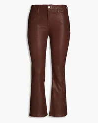 Frame Denim Le Crop cropped leather bootcut pants - Brown Brown