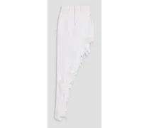 Asymmetric distressed denim skirt - White