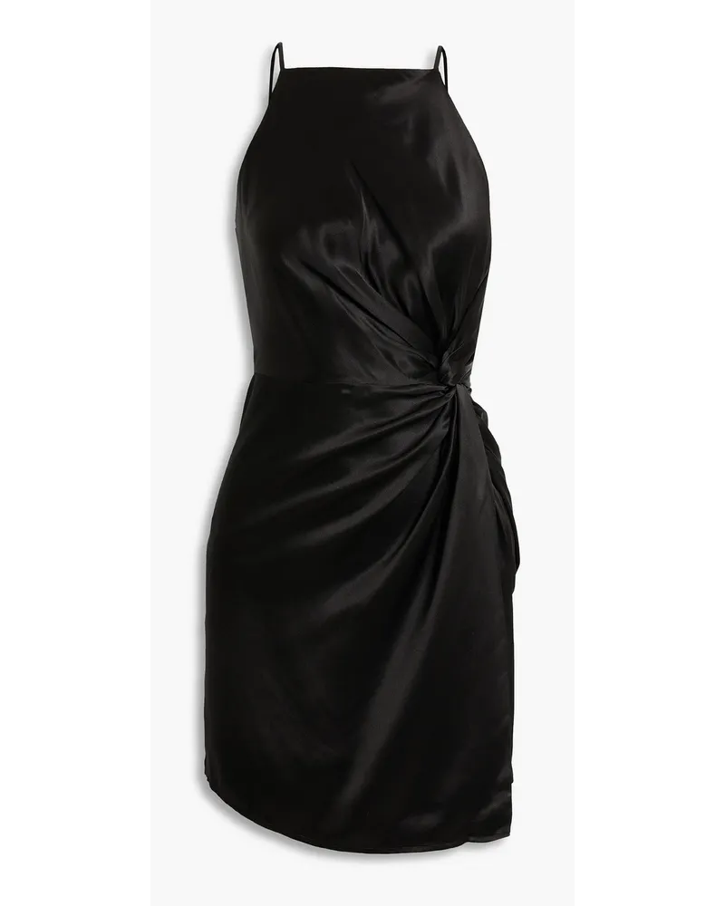 Alexander Wang Twist-front silk-satin mini dress - Black Black