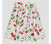 Printed cotton-poplin mini skirt - White