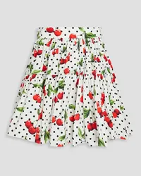 Dolce & Gabbana Printed cotton-poplin mini skirt - White White