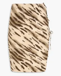 ROTATE Birger Christensen Tiger-print jacquard skirt - Neutral Neutral