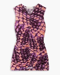 Ulla Johnson Allie ruched tie-dyed cotton-jersey tank - Purple Purple