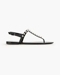 Stuart Weitzman Faux pearl-embellished rubber sandals - Black Black