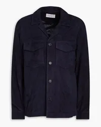 Officine Generale Suede overshirt - Blue Blue