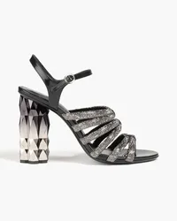 Ferragamo Amalia crystal-embellished leather sandals - Black Black