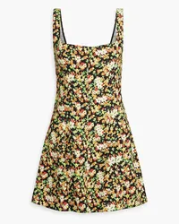 Marni Floral-print crepe mini dress - Yellow Yellow