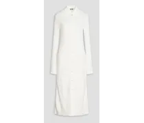 Textured cotton midi dress - White