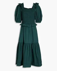 Sea Sibylle ruffled shirred cotton midi dress - Green Green