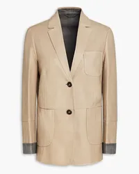 Brunello Cucinelli Leather blazer - Neutral Neutral