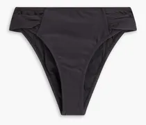 The Maisie gathered mid-rise bikini briefs - Black