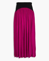 Tory Burch Two-tone gathered crepe maxi skirt - Purple Purple