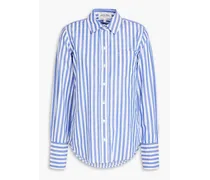 Wyatt striped cotton-poplin shirt - Blue