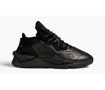 Kaiwa leather and neoprene sneakers - Black